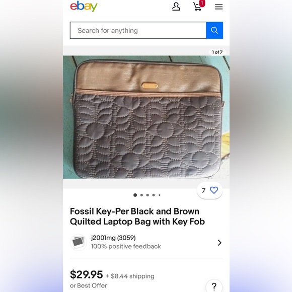 FOSSIL QUILTED FLOWER PRNT/LEATHER OUTSIDE w/WAX LINED FABRIC INSIDE TABLET CASE - Picture 9 of 9